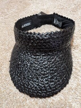 Hemlock Black Straw/Linen Capri Visor -OS